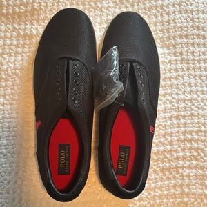 Polo by Ralph Lauren Black Sneakers with Red Accents size 15D NWT